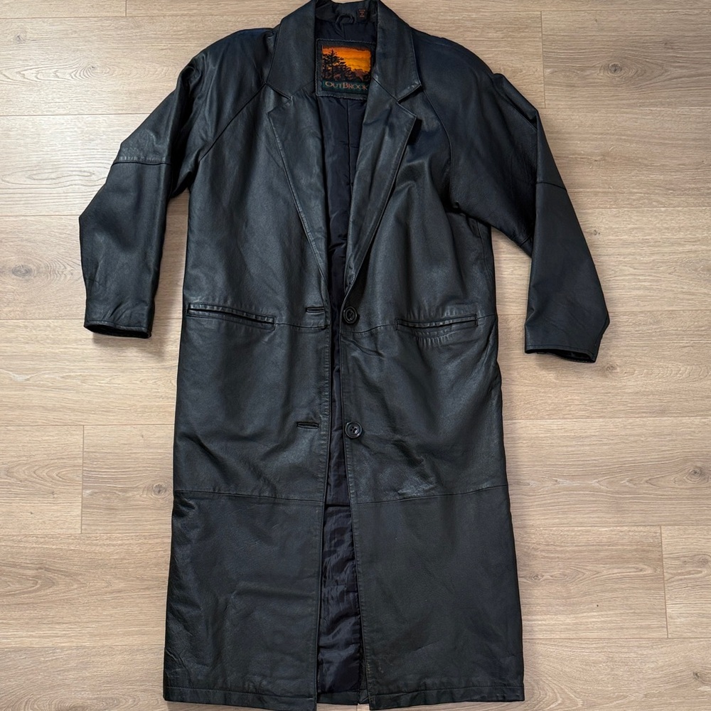 Black Leather Trench Coat